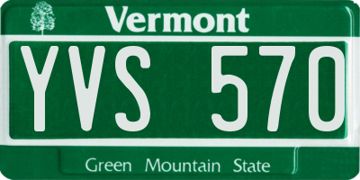 VT license plate YVS570