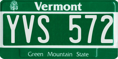 VT license plate YVS572