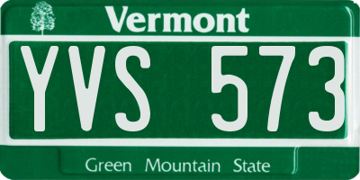 VT license plate YVS573