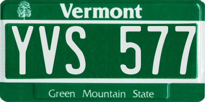 VT license plate YVS577