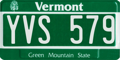 VT license plate YVS579