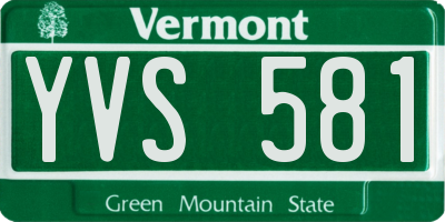 VT license plate YVS581