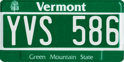 VT license plate YVS586