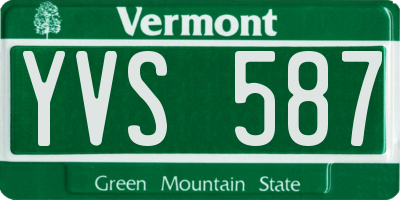 VT license plate YVS587