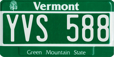 VT license plate YVS588