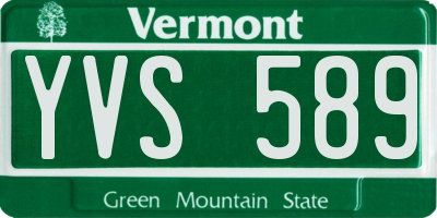 VT license plate YVS589