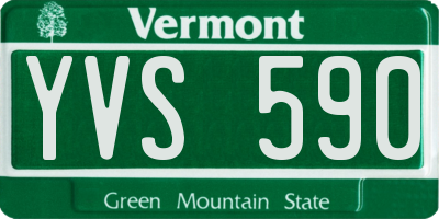 VT license plate YVS590