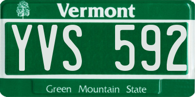 VT license plate YVS592