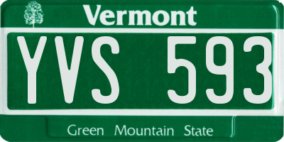 VT license plate YVS593