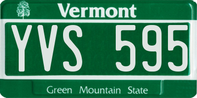 VT license plate YVS595