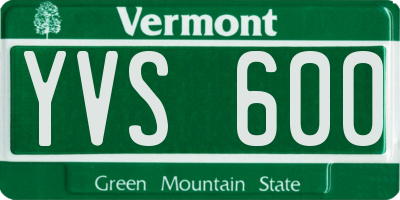 VT license plate YVS600