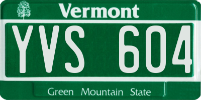 VT license plate YVS604