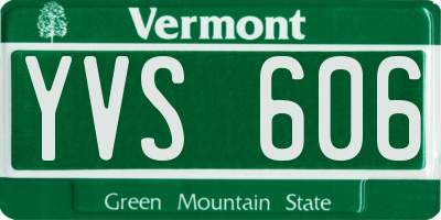 VT license plate YVS606