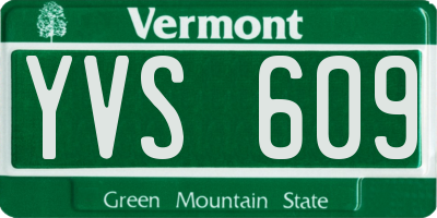 VT license plate YVS609