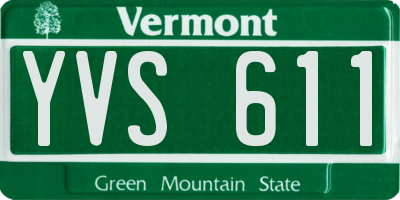 VT license plate YVS611