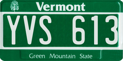VT license plate YVS613