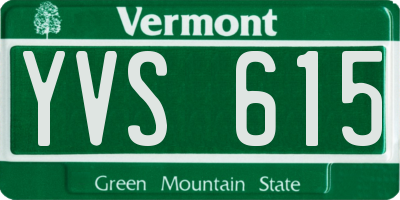 VT license plate YVS615