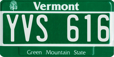 VT license plate YVS616