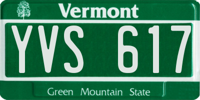 VT license plate YVS617