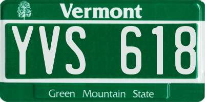 VT license plate YVS618