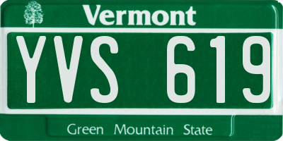 VT license plate YVS619