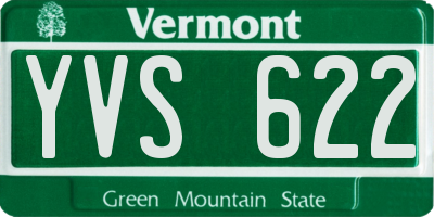 VT license plate YVS622