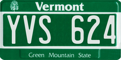 VT license plate YVS624