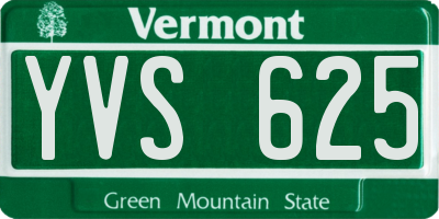 VT license plate YVS625