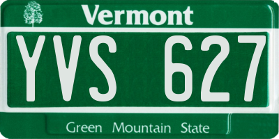 VT license plate YVS627