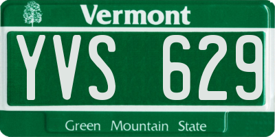 VT license plate YVS629