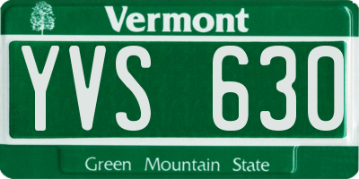 VT license plate YVS630