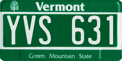 VT license plate YVS631