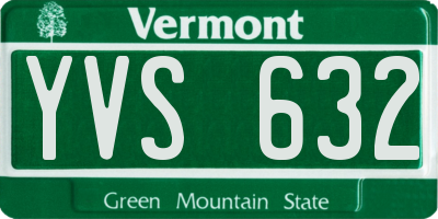 VT license plate YVS632