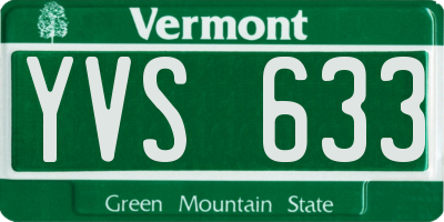 VT license plate YVS633