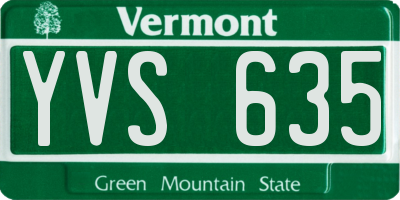 VT license plate YVS635