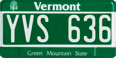 VT license plate YVS636