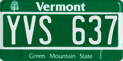 VT license plate YVS637