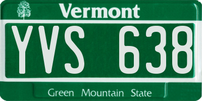 VT license plate YVS638