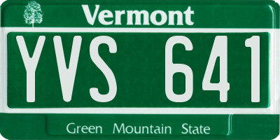 VT license plate YVS641