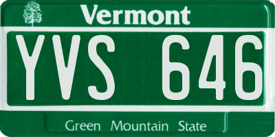 VT license plate YVS646