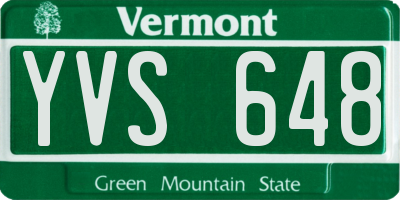 VT license plate YVS648