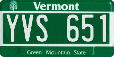 VT license plate YVS651