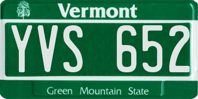 VT license plate YVS652