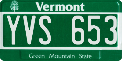 VT license plate YVS653