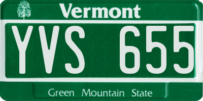 VT license plate YVS655