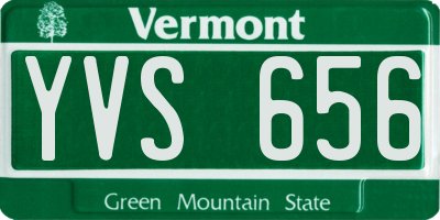 VT license plate YVS656
