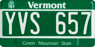 VT license plate YVS657