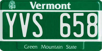 VT license plate YVS658