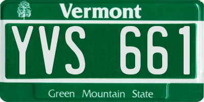 VT license plate YVS661