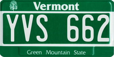 VT license plate YVS662